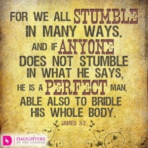 For we all stumble in many ways. And if anyone does not stumble in what he says, he is a perfect man, able also to bridle his whole body.