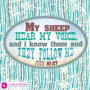 My sheep hear my voice, and I know them, and they follow me