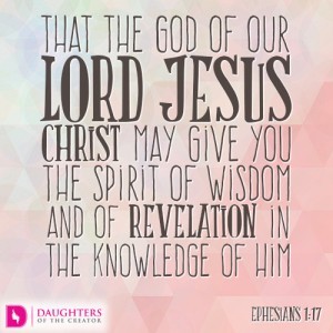 That the God of our Lord Jesus may give the spirit of wisdom and of revelation in the knowledge of Him
