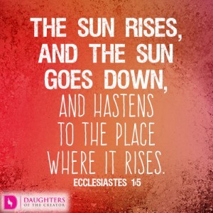 The sun rises, and the sun goes down, and hastens to the place where it rises