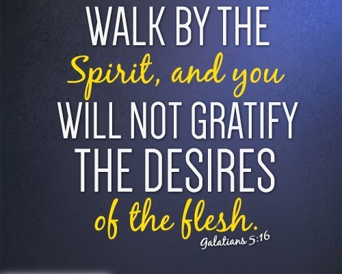Walk by the Spirit, and you will not gratify the desires of the flesh