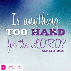 Is anything too hard for the LORD?