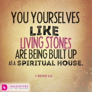 You yourselves like living stones are being built up as a spiritual house