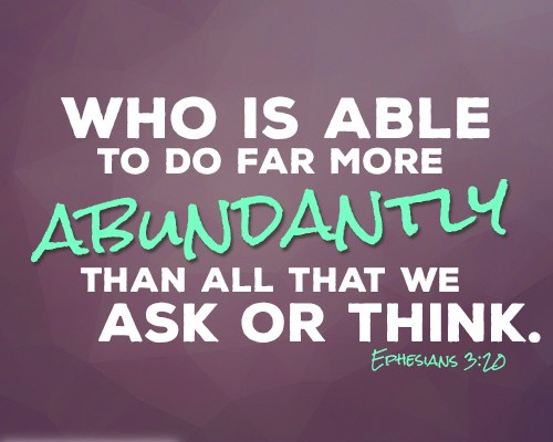 Who is able to do far more abundantly than all that we ask or think