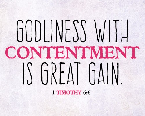 godliness with contentment is great gain