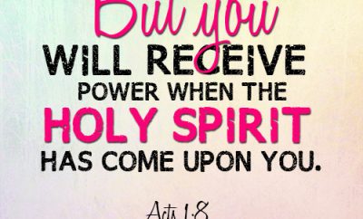 But you will receive power when the Holy Spirit has come upon you