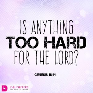 Is anything too hard for the LORD