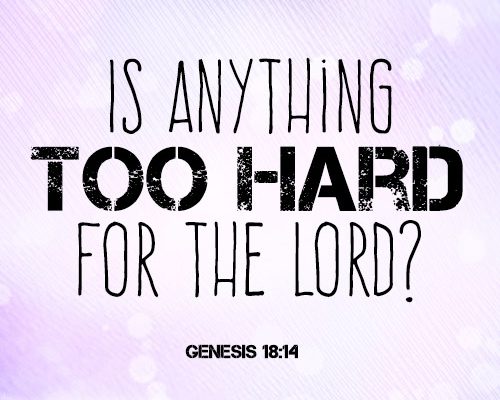 Is anything too hard for the LORD