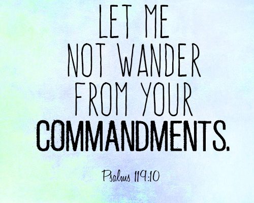 Let me not wander from your commandments