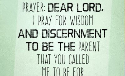 Dear Lord, I pray for wisdom and discernment to be the parent that You called me to be for my children