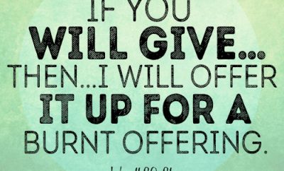 If you will give…then…I will offer it up for a burnt offering