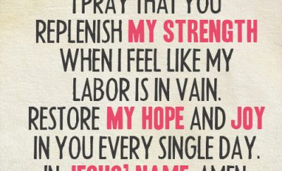 Dear Lord, I pray that You replenish my strength when I feel like my labor is in vain. Restore my hope and joy in You every single day. In Jesus’ name, amen.