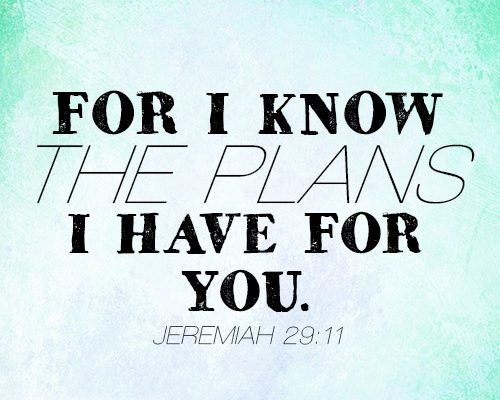 For I know the plans I have for you