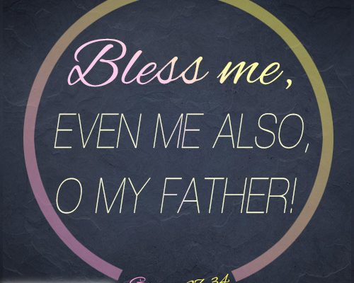 Bless me, even me also, O my father