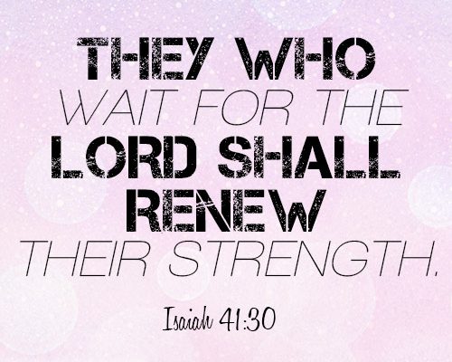 they who wait for the LORD shall renew their strength
