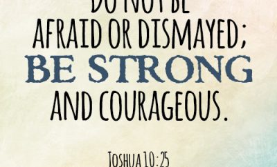 Do not be afraid or dismayed; be strong and courageous