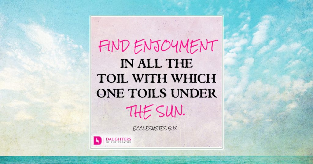 Find enjoyment in all the toil with which one toils under the sun