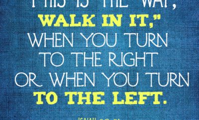 This is the way, walk in it,” when you turn to the right or when you turn to the left